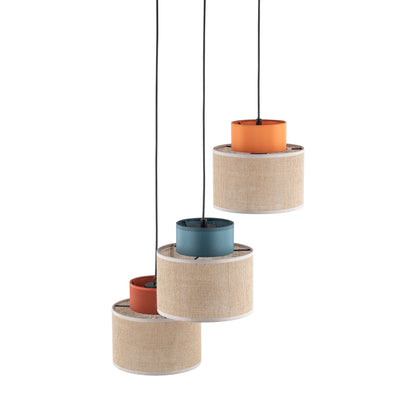 DUO Jute Mix Natural Pendant Light 3