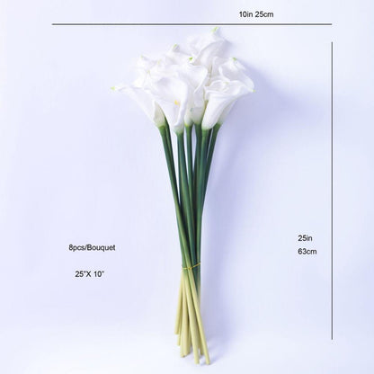 Lawi Artificial White Calla Lily Bouquet 25'' X 10'' (Set Of 12)