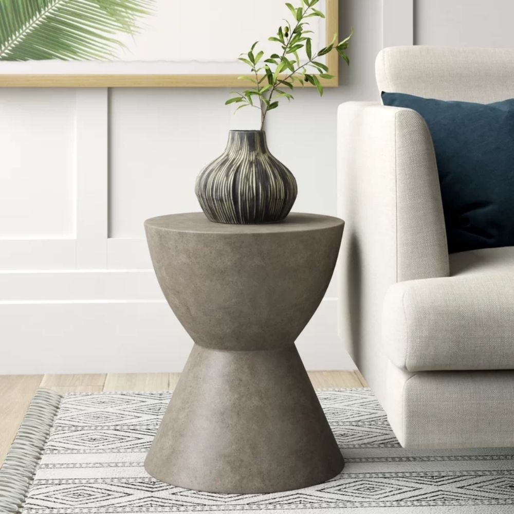 Roger Concrete Terrazzo Mid-Century End Table