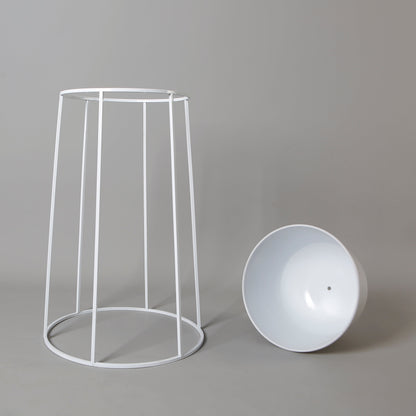 Fazel White Raised Metal Pot Planter 2’