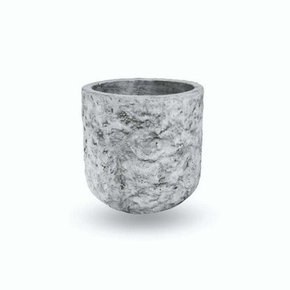 Roma Mid-Century Rock Planter With Wooden Stand