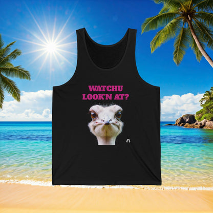 The Watchu lookin at? - Unisex Jersey Tank | Austrige that is considered a Tank Top