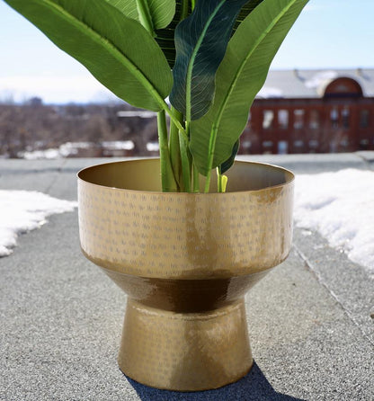 Kendrik -Mid-Century Brass Floor Planter (Multiple Sizes)