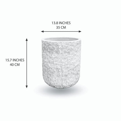 Vela Cement Rock Planter 14''