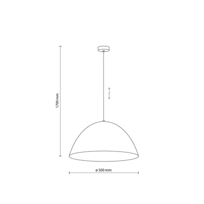 FARO Black Mid-Century Modern Pendant Light L