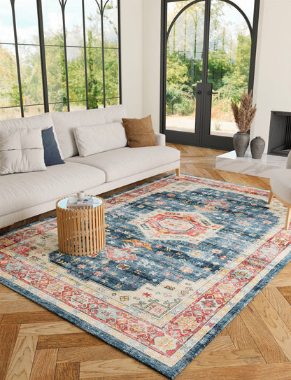 Dilara Multi Color Red Blue Rug