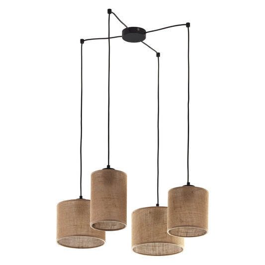 JUTE Natural Woven Jute Pendant Ceiling Light Fixture for Kitchen Island, Dining Room & Living Room