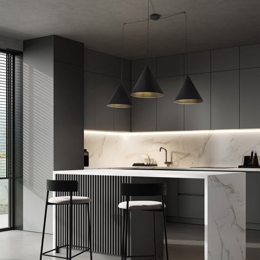 CONO Black Modern Minimalist Suspension Light 3