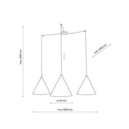 CONO Black Modern Minimalist Suspension Light 3