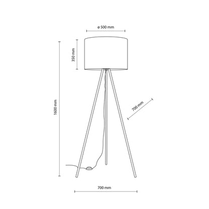 UMBERTO Black Modern Floor Lamp