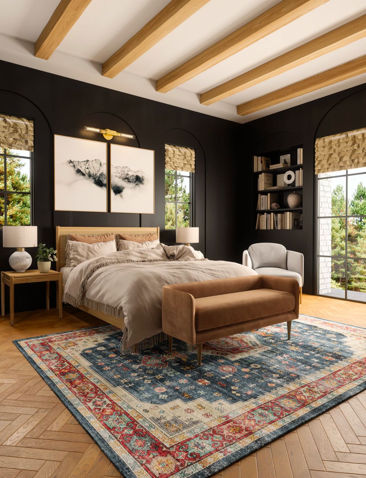 Dilara Multi Color Red Blue Rug