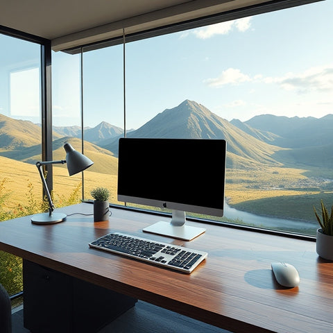 home office desktop monitor position