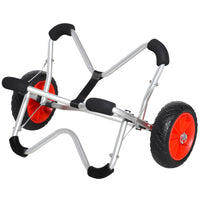 Soozier Aluminum Kayak Cart Canoe Carrier Dolly Trolley Airless Tires Beach Sand Silver