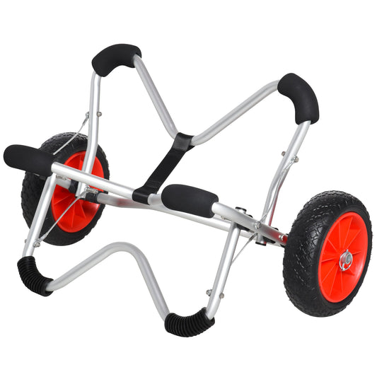 Soozier Aluminum Kayak Cart Canoe Carrier Dolly Trolley Airless Tires Beach Sand Silver