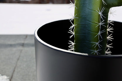 Ceza - 黃銅現代植物架，帶黑色花盆