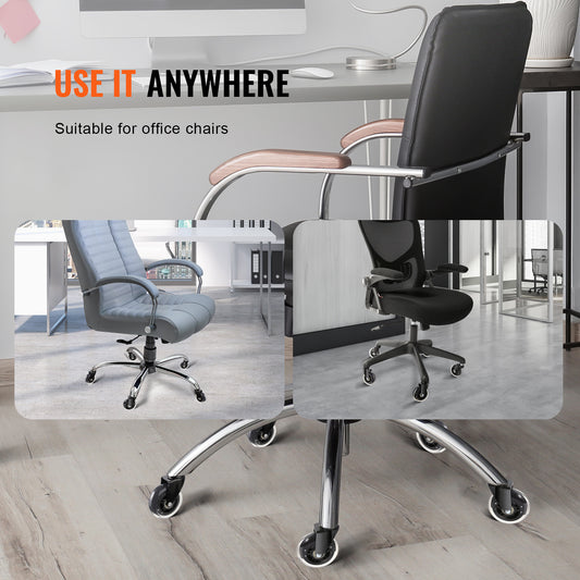 Lot de 5 roulettes de chaise de bureau VEVOR, 7,6 cm, pour parquet et moquette, roulettes robustes pour bureau de jeu, capacité de charge de 59 kg, universelles, pour la plupart des chaises. 