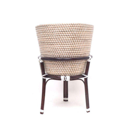 Ayo - Boho Floor Planter On Wooden Stand