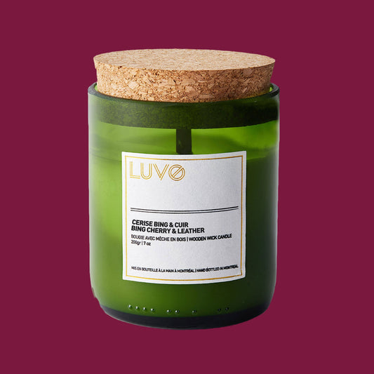 賓櫻桃與皮革木芯香氛蠟燭