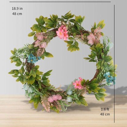 Pastel Artificial Floral Wreath 18.9''