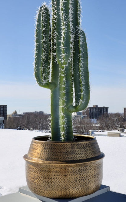 Aleta - Rattan Brass Finish Planter