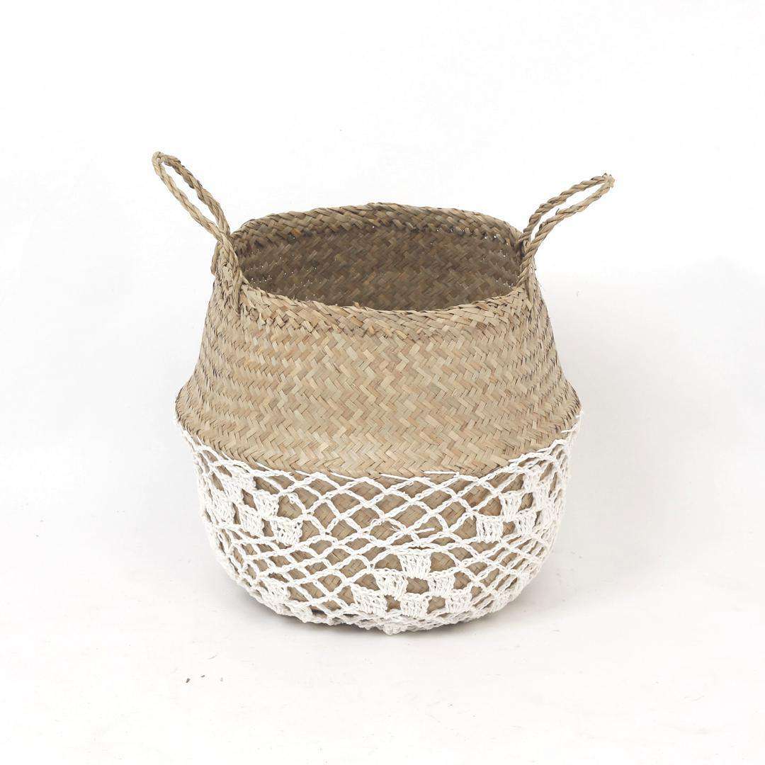 Costa - Seagrass Basket With White Net Pattern