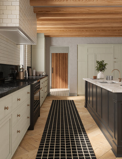 Caper黑色天然格子地毯