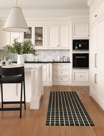 Caper黑色天然格子地毯