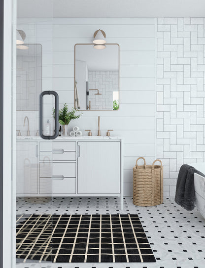 Caper黑色天然格子地毯