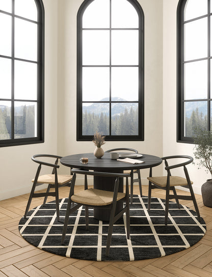 Caper黑色天然格子地毯