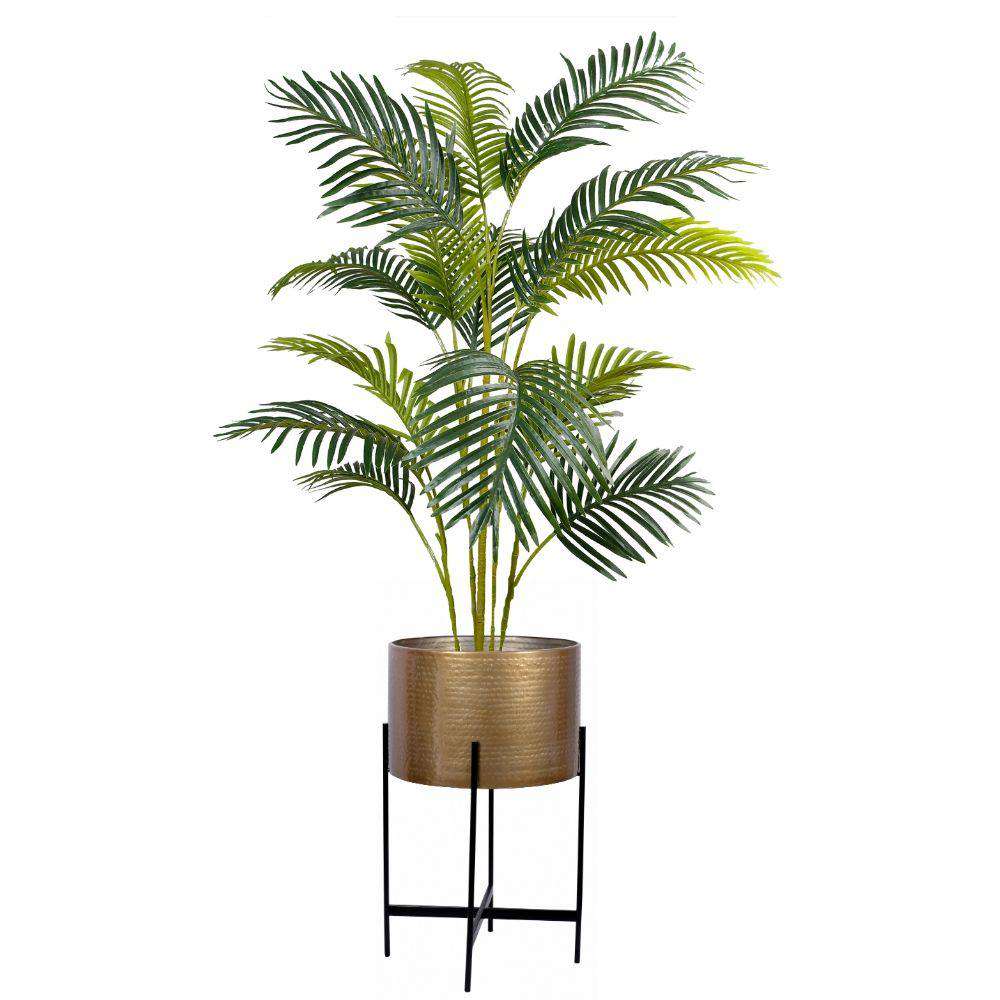 Chava - Brass Mid-Century Planter With Black Stand (Multiple Sizes)
