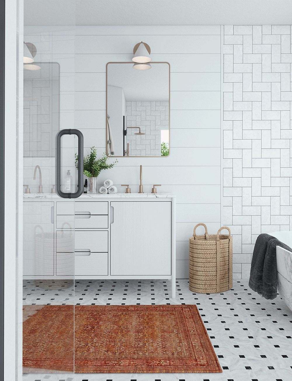 Copera Orange Multi Rug