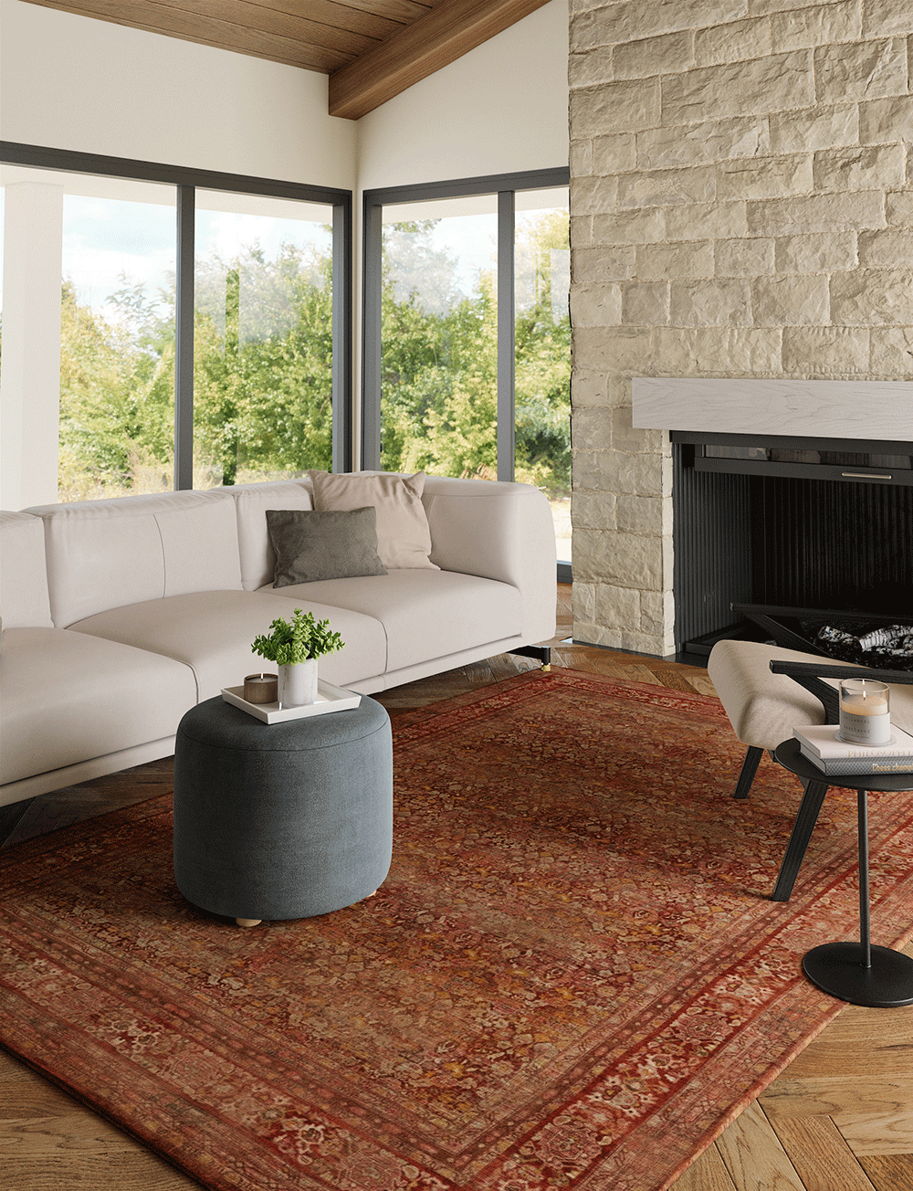 Copera Orange Multi Rug