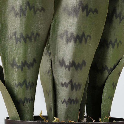 Dezi Artificial Snake Sansevieria Dark Green Potted Plant 21''