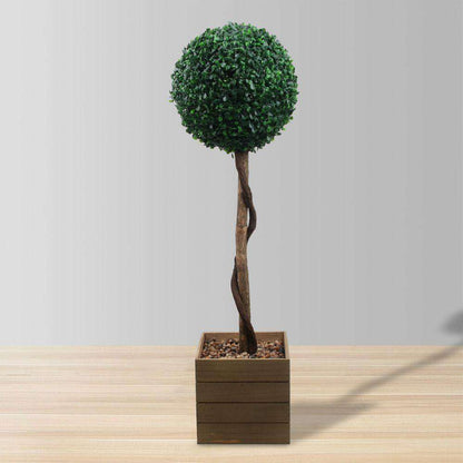 Ely Faux Potted Boxwood Topiary Plant 3'