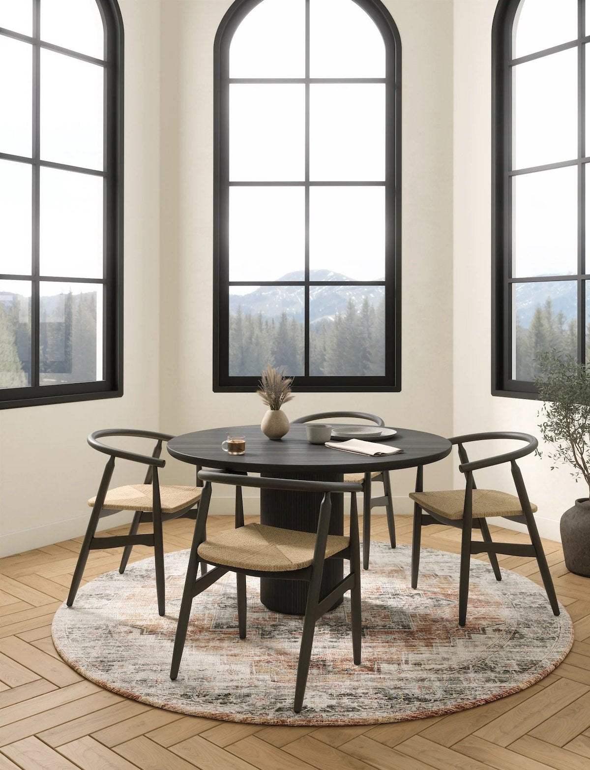 Echo Burnt Orange Black Pink Rug