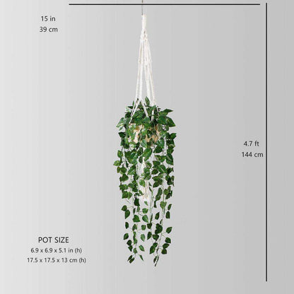 Elrey Faux Potted Macrame Hanging Plant (4.7 Feet)