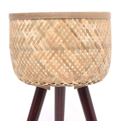 Flar Bamboo Planter On Wooden Stand