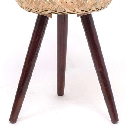 Flar Bamboo Planter On Wooden Stand
