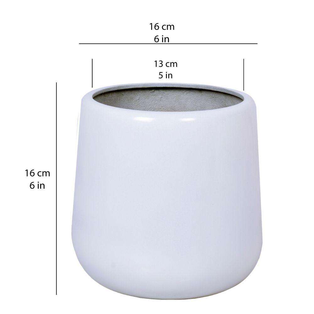 Fabi - White Brass Floor Planter