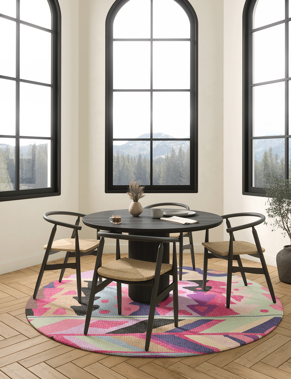 Fafela Pink Purple Multicolor Rug