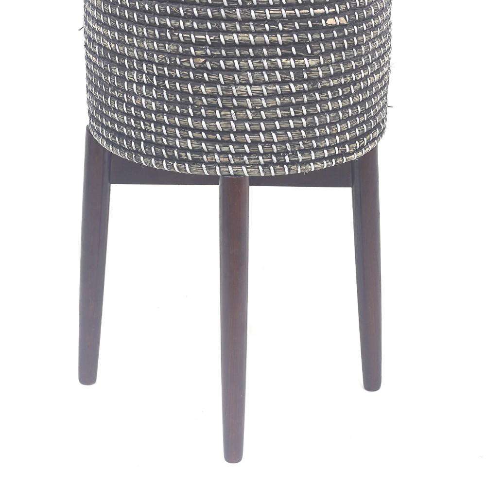 Jax -Black Tall Mid-Century Planter With Turned Leg Stand