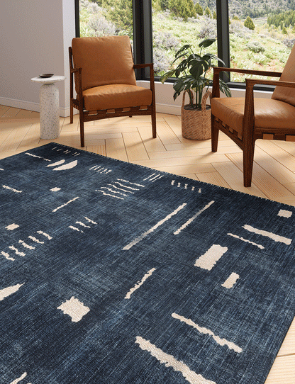 Jama Navy Blue Rug