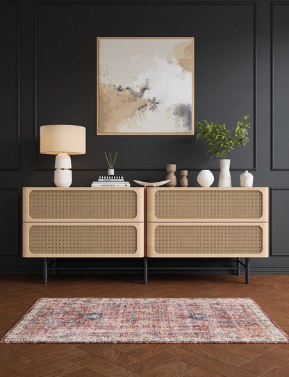 Jasper Rose Taupe Red Rug