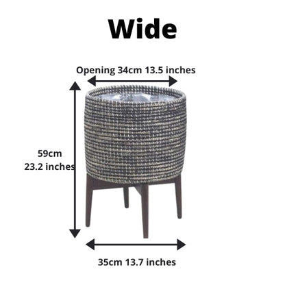 Jax -Black Tall Mid-Century Planter With Turned Leg Stand