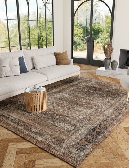 Regal Brown Orange Rug