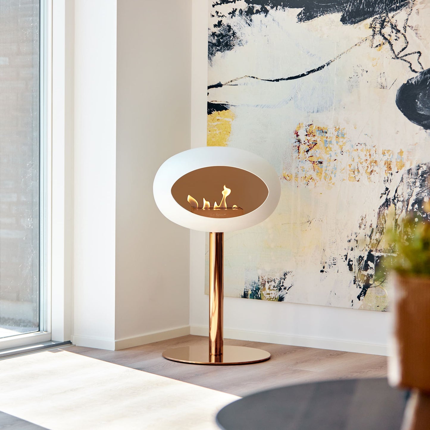 Le Feu Steel Low Dome White