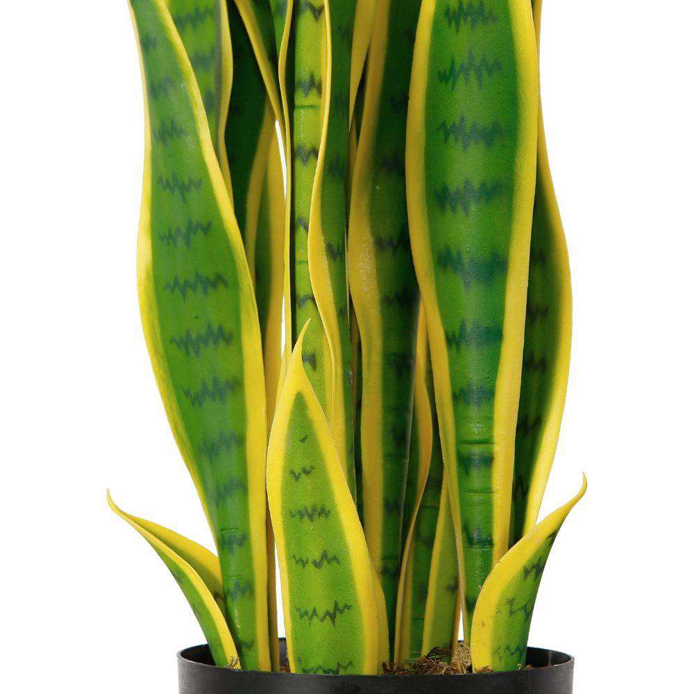 Luna Artificial Snake Sansevieria Yellow & Green Potted Plant (Multiple Sizes)