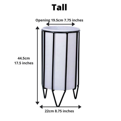 Mati - White Planter With Black Stand