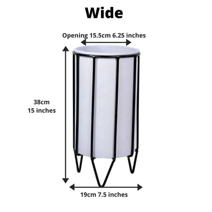 Mati - White Planter With Black Stand