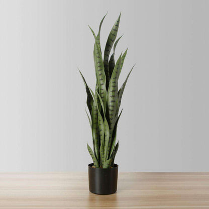 Milo Artificial Snake Sansevieria Dark Green Potted Plant (Multiple Sizes)